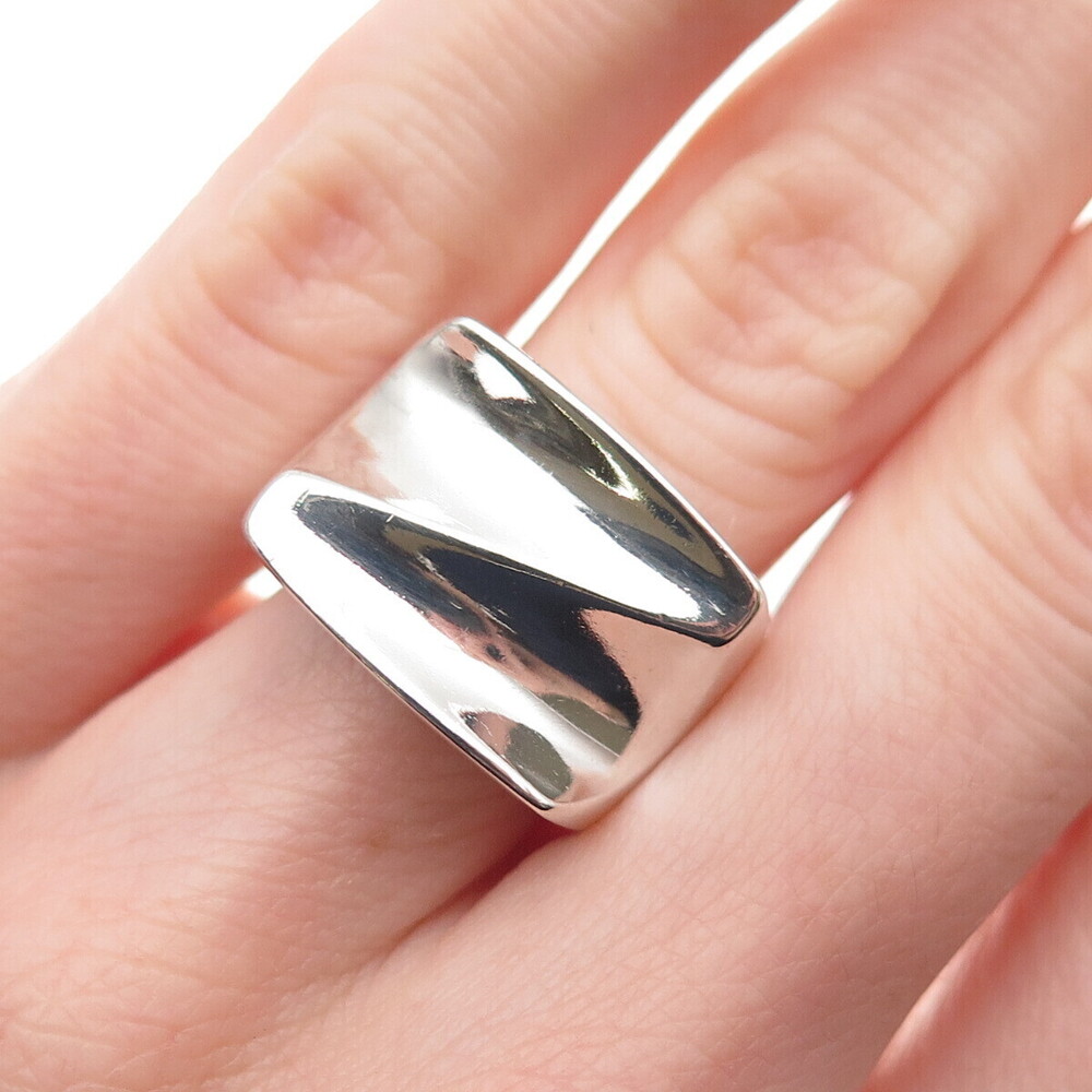 ESPO Joseph Esposito 925 Sterling Silver Vintage Modernist Ring Size 6.25